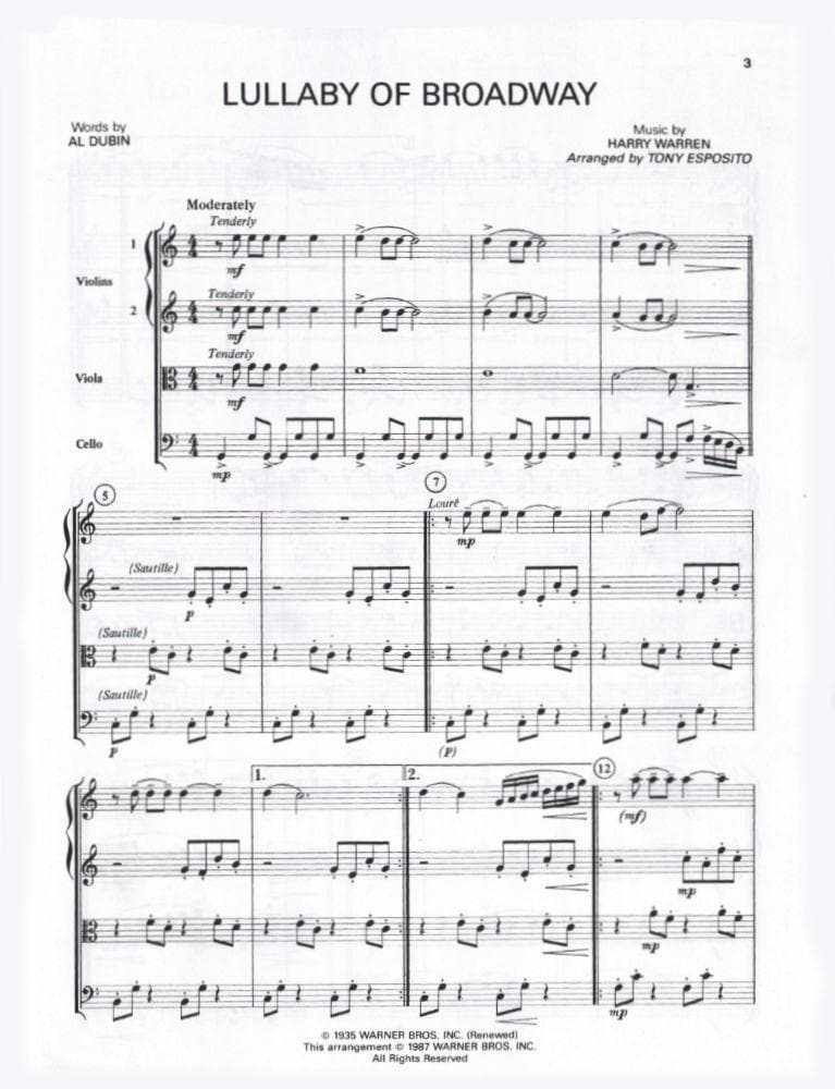 The Best of Broadway - Two Violins, Viola, and Cello - arranged by Tony Esposito and Jeff Sultanof - Alfred Music Publishing - Image 3
