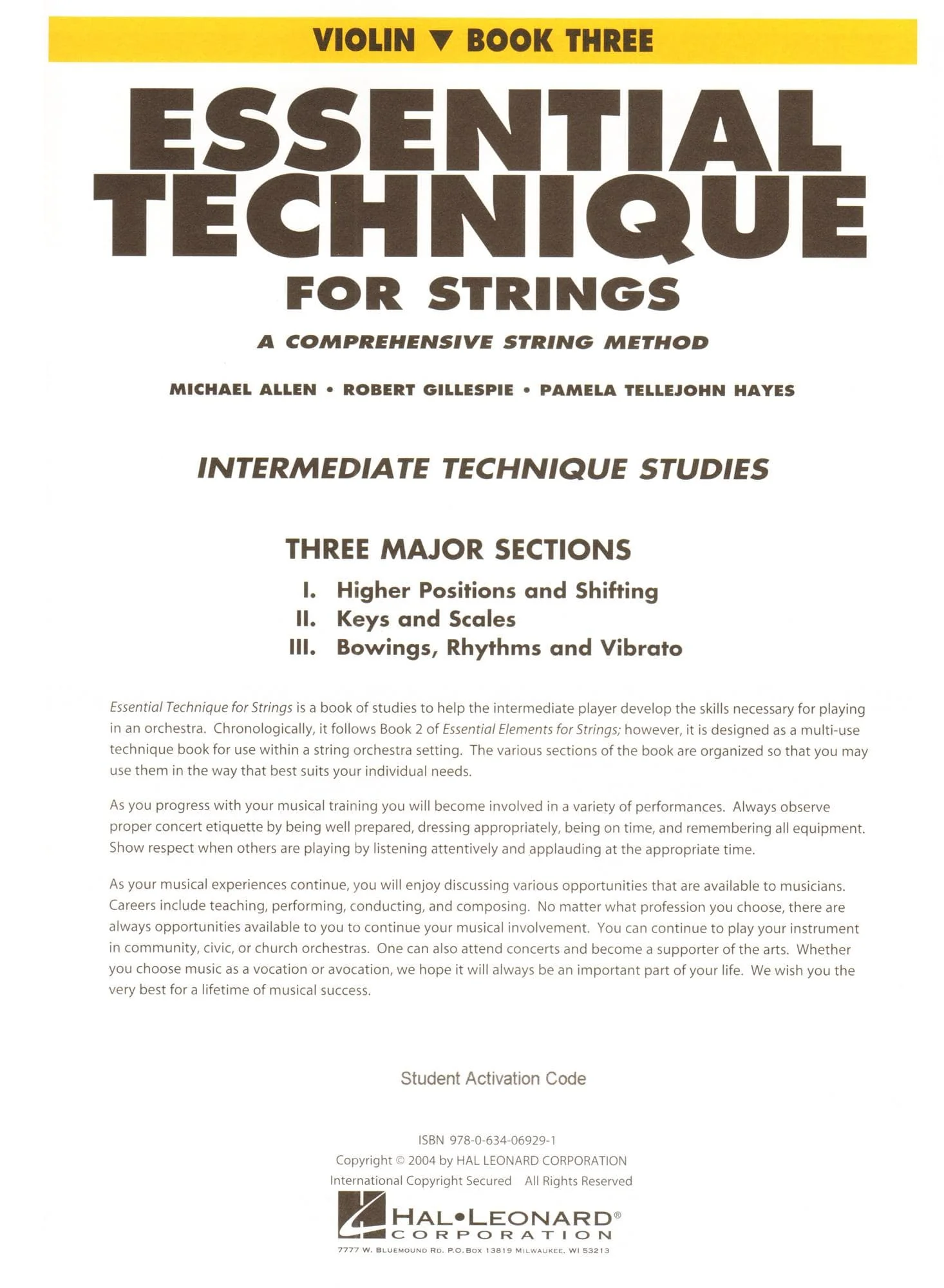 Essential Technique Interactive (formerly 2000) for Strings - Violin Book 3 - by Allen/Gillespie/Hayes - Hal Leonard Publication - Image 2