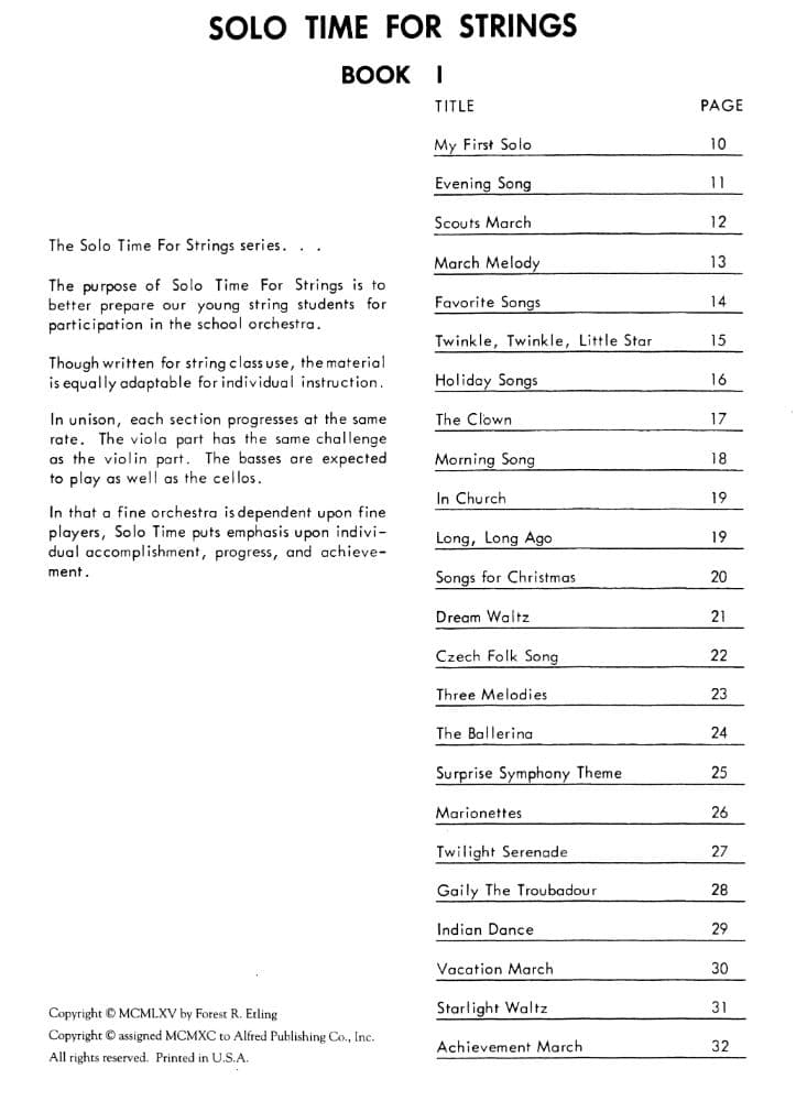 Etling, Forest - Solo Time For Strings, Book 1 - Viola - Alfred Music Publishing - Image 2