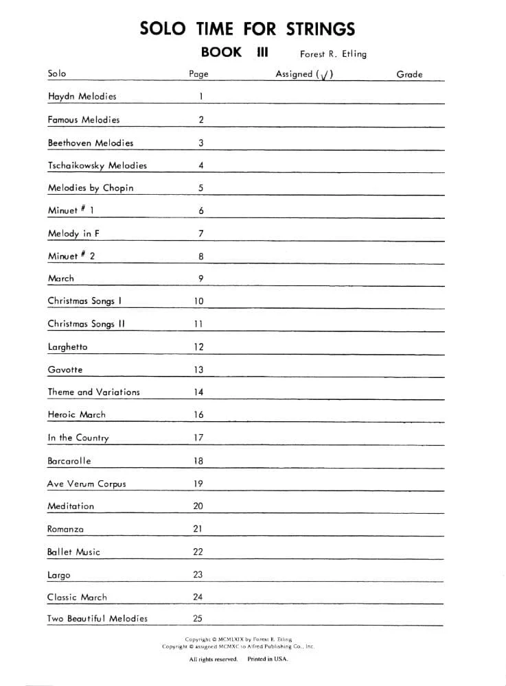 Etling, Forest - Solo Time For Strings, Book 3 - Cello - Alfred Music Publishing - Image 2
