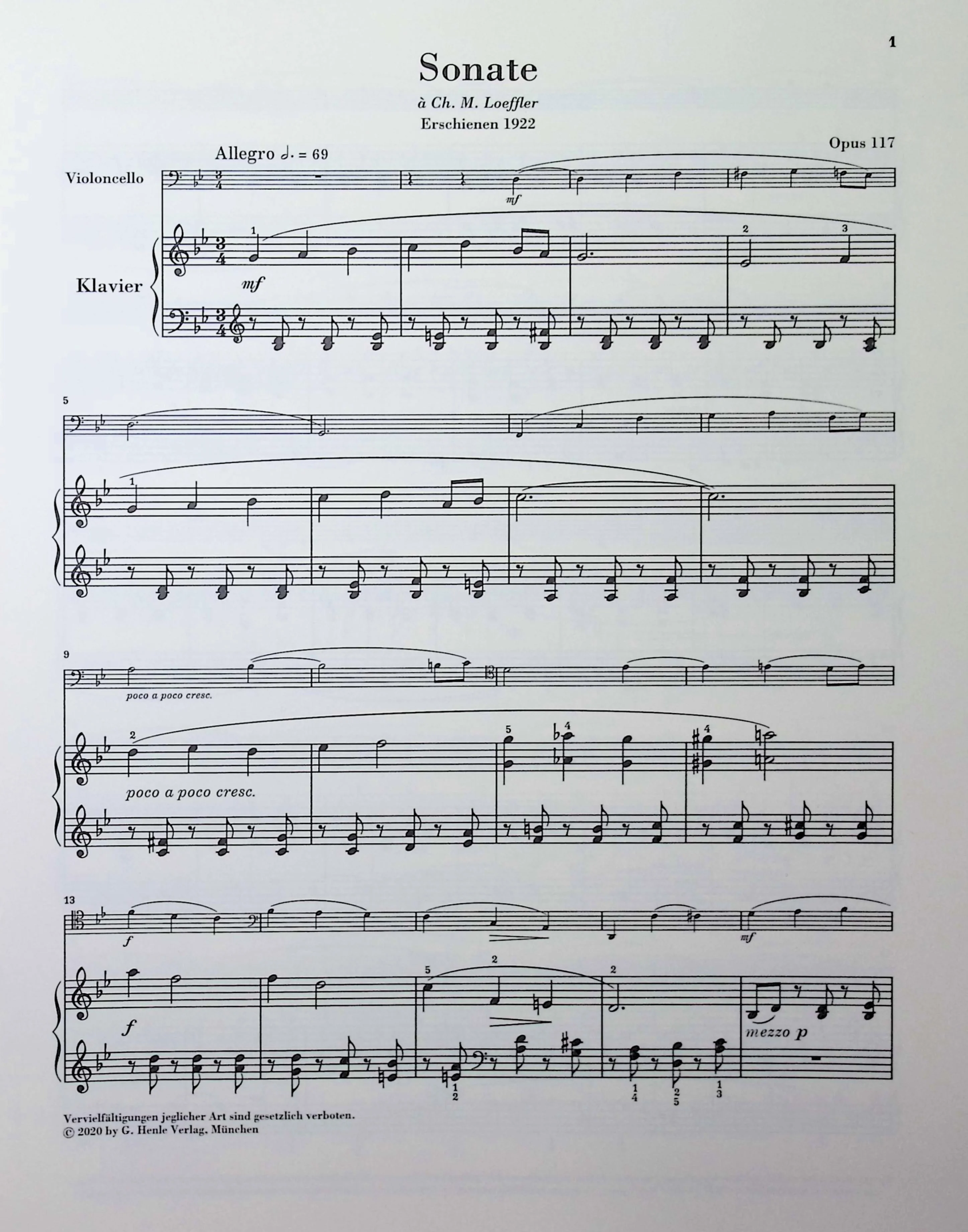 Faure, Gabriel - Sonata no. 2 in g minor op. 117 for Violoncello and Piano - Edited by Kolb - G. Henle Verlag - Image 2