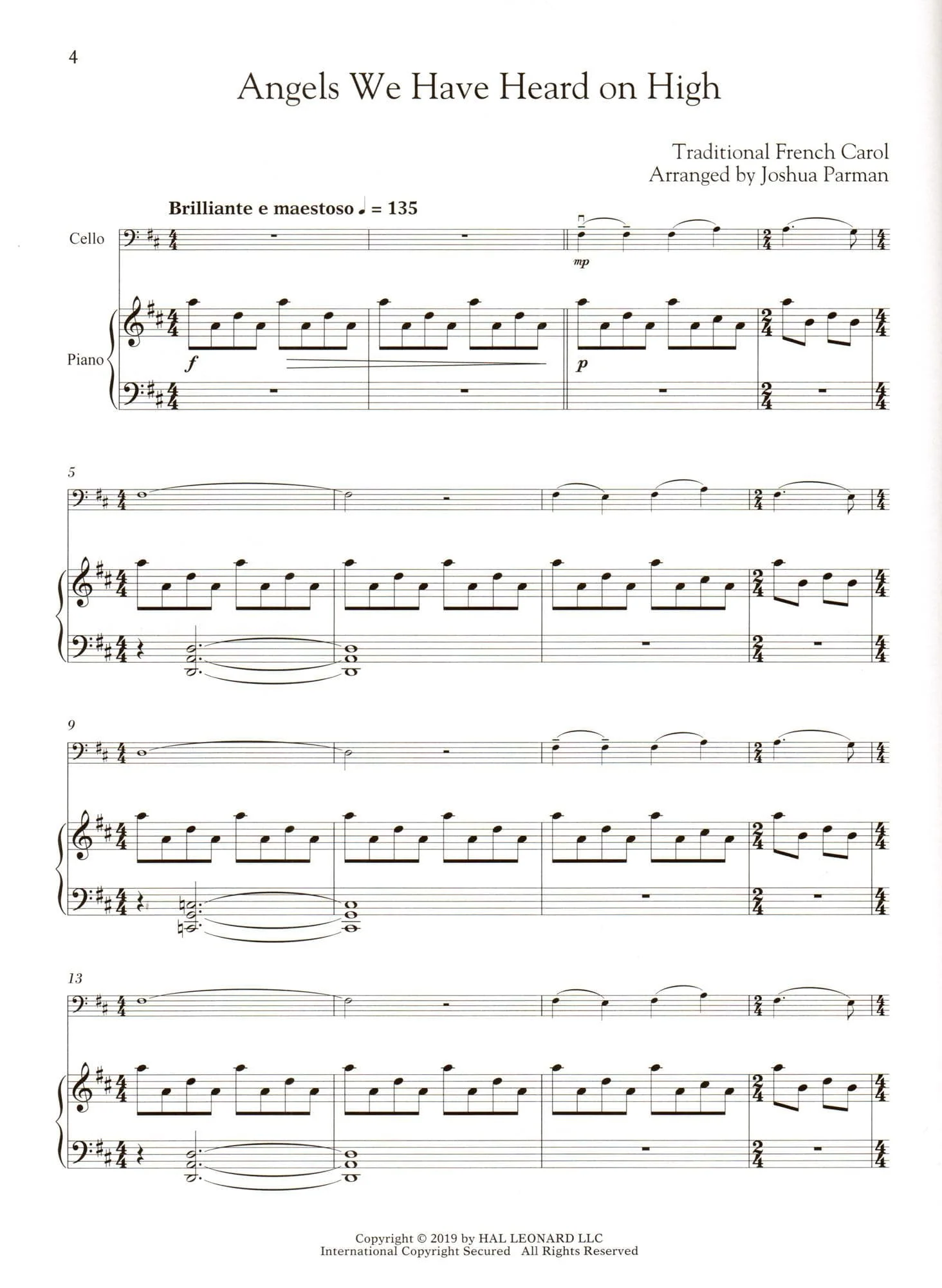 Favorite Christmas Carols - Cello and Piano - Book/Online Audio - Hal Leonard Edition - Image 3