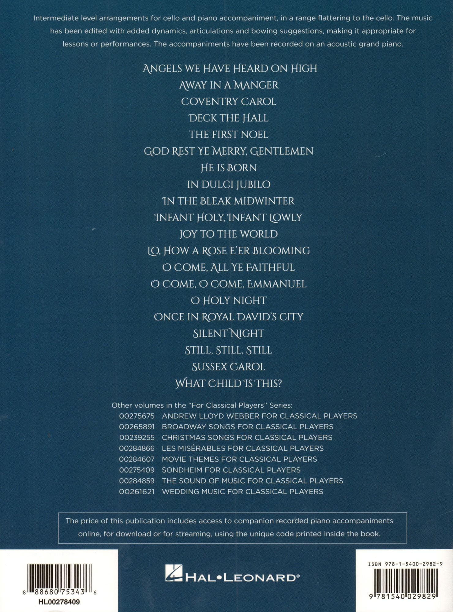 Favorite Christmas Carols - Cello and Piano - Book/Online Audio - Hal Leonard Edition - Image 4