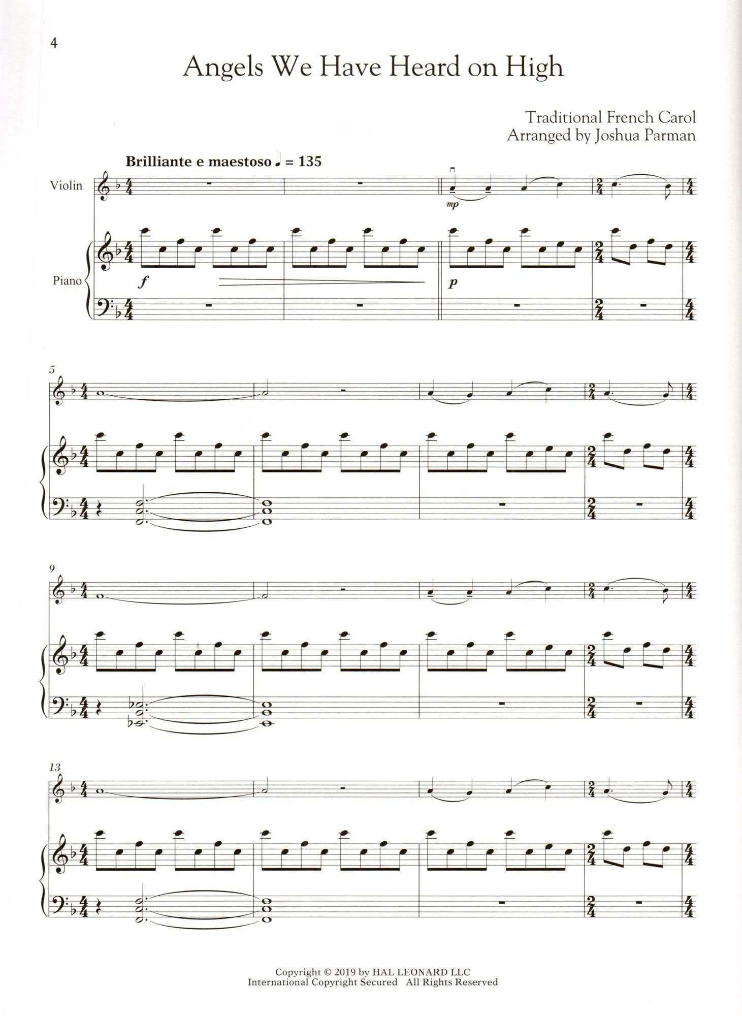 Favorite Christmas Carols - Violin and Piano - Book/Online Audio - Hal Leonard Edition - Image 3