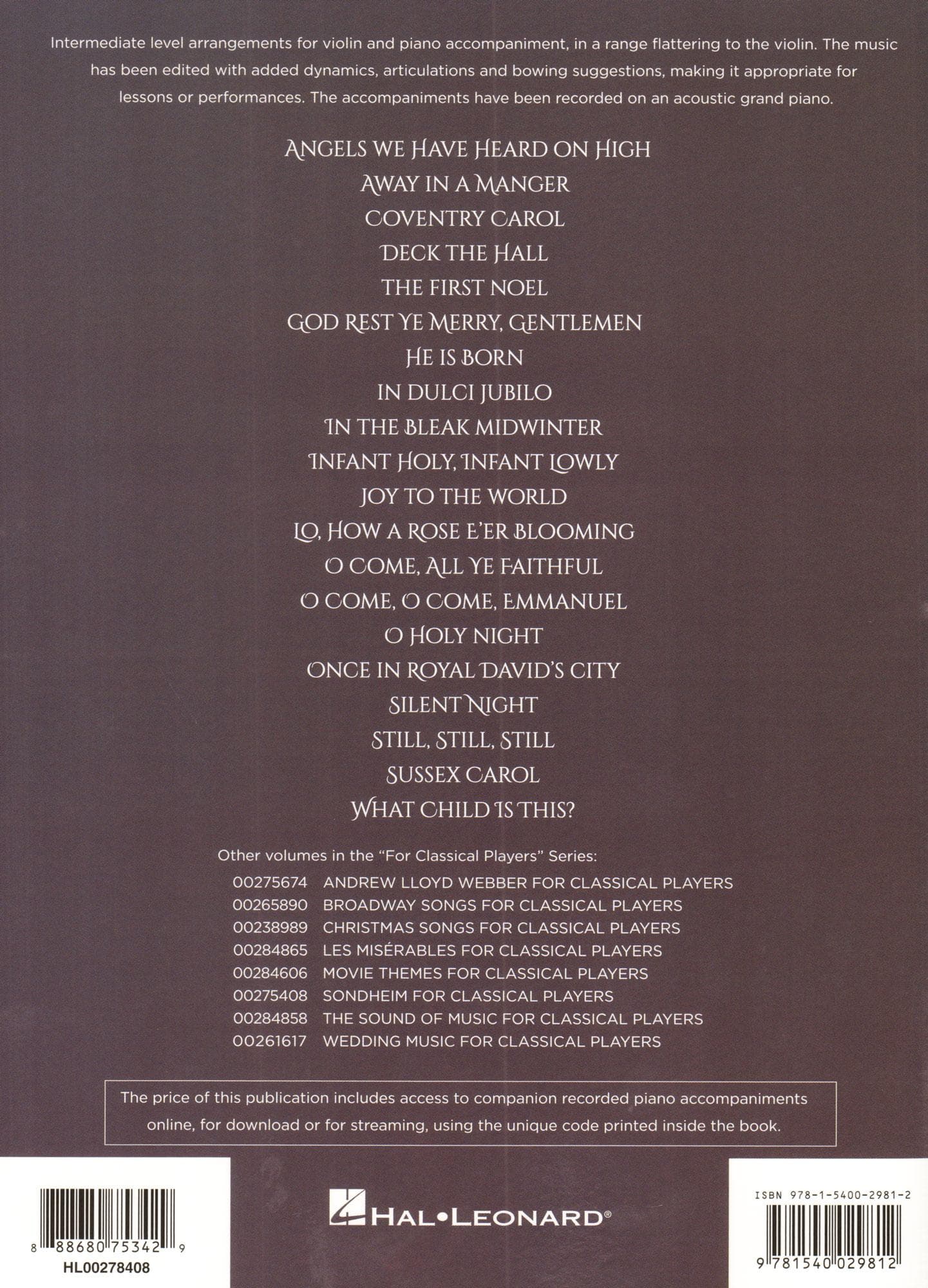 Favorite Christmas Carols - Violin and Piano - Book/Online Audio - Hal Leonard Edition - Image 4