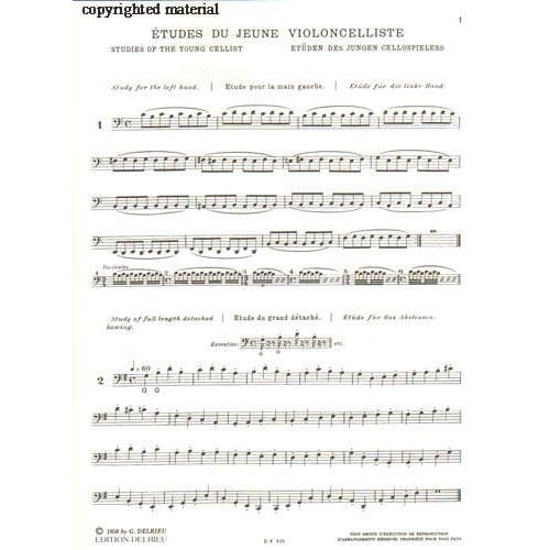 Feuillard, Louis - 60 Etudes For The Young Cellist - Cello solo - Delrieu Edition - Image 2