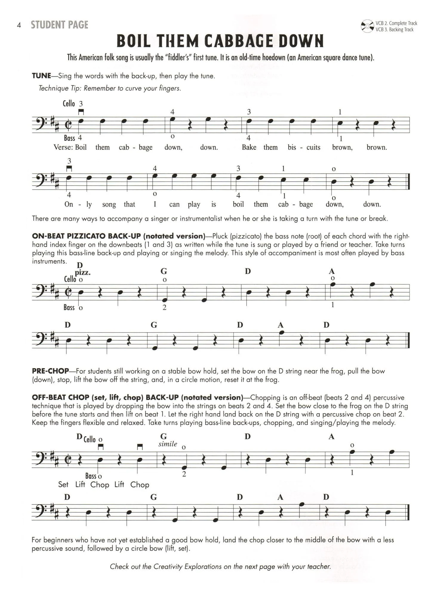 Fiddle & Song - A Sequenced Guide to American Fiddling - by Wiegman, Bratt, and Phillips - Cello/Bass Book 1 - Alfred Publishing - Image 3