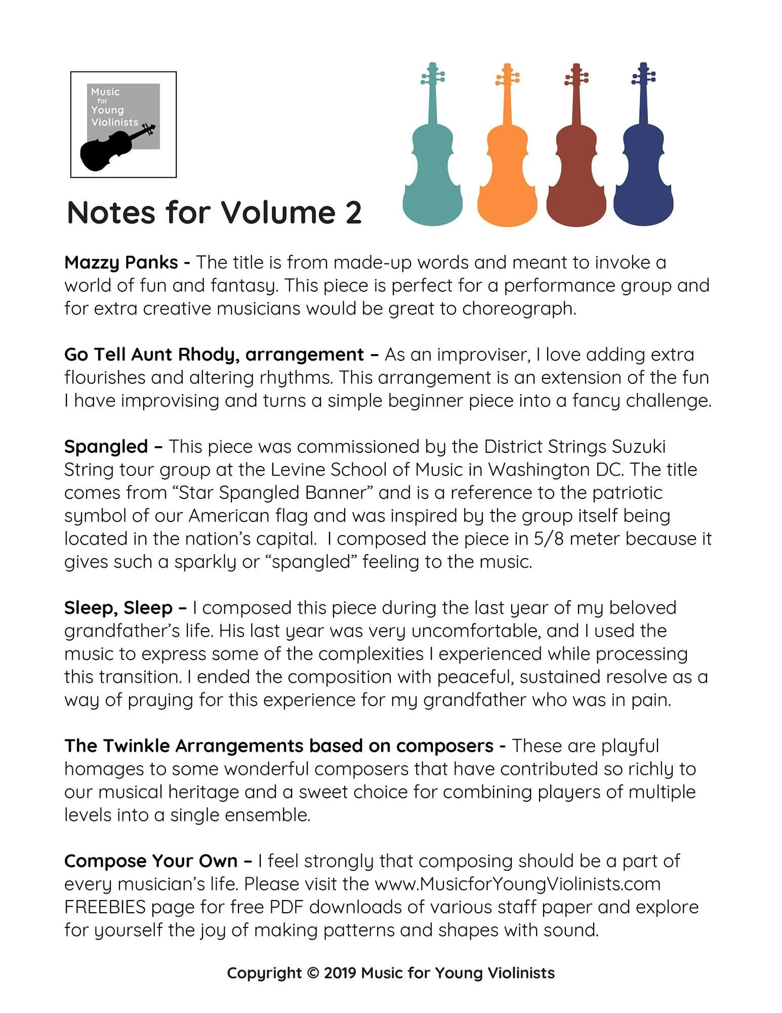 Figi, Heather - Music for Four Violins, Volume 2 - Digital Download - Image 3