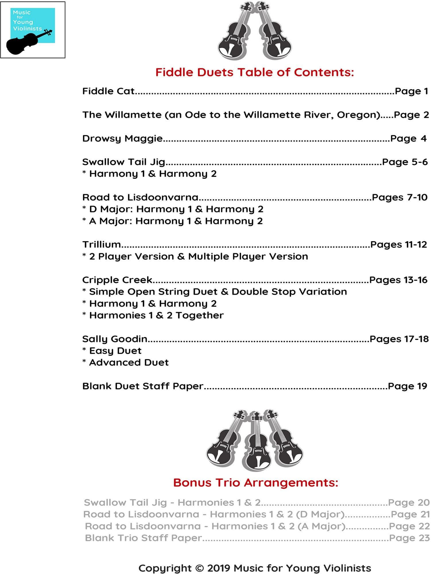 Figi, Heather - Music for Young Violinists: Fiddle Duets - for 2 Violins - Digital Download - Image 2
