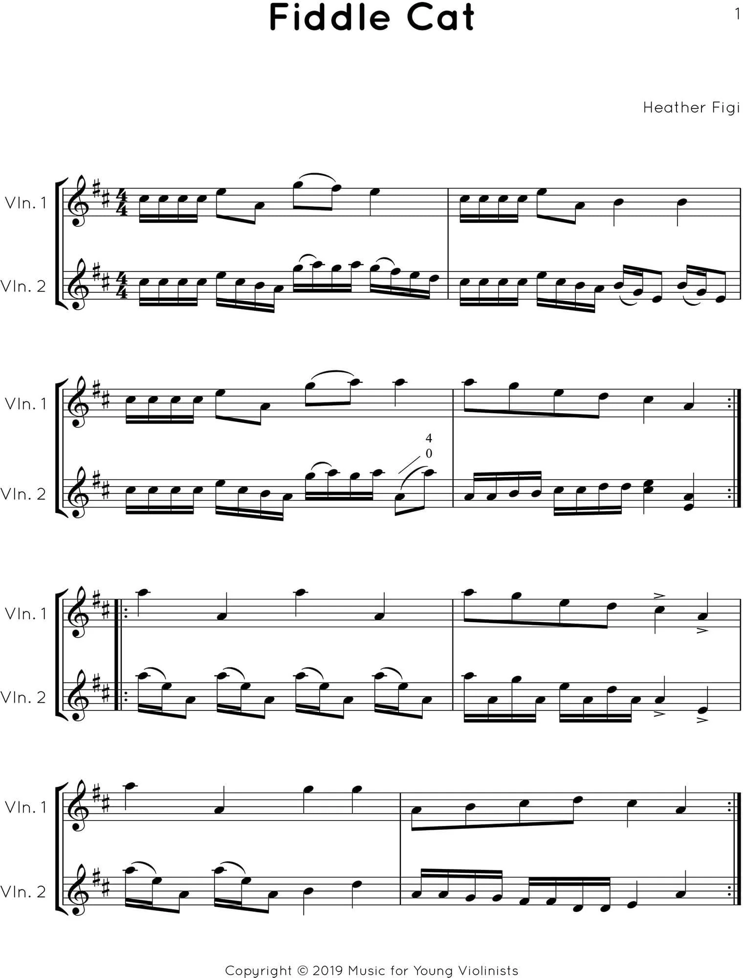 Figi, Heather - Music for Young Violinists: Fiddle Duets - for 2 Violins - Digital Download - Image 3