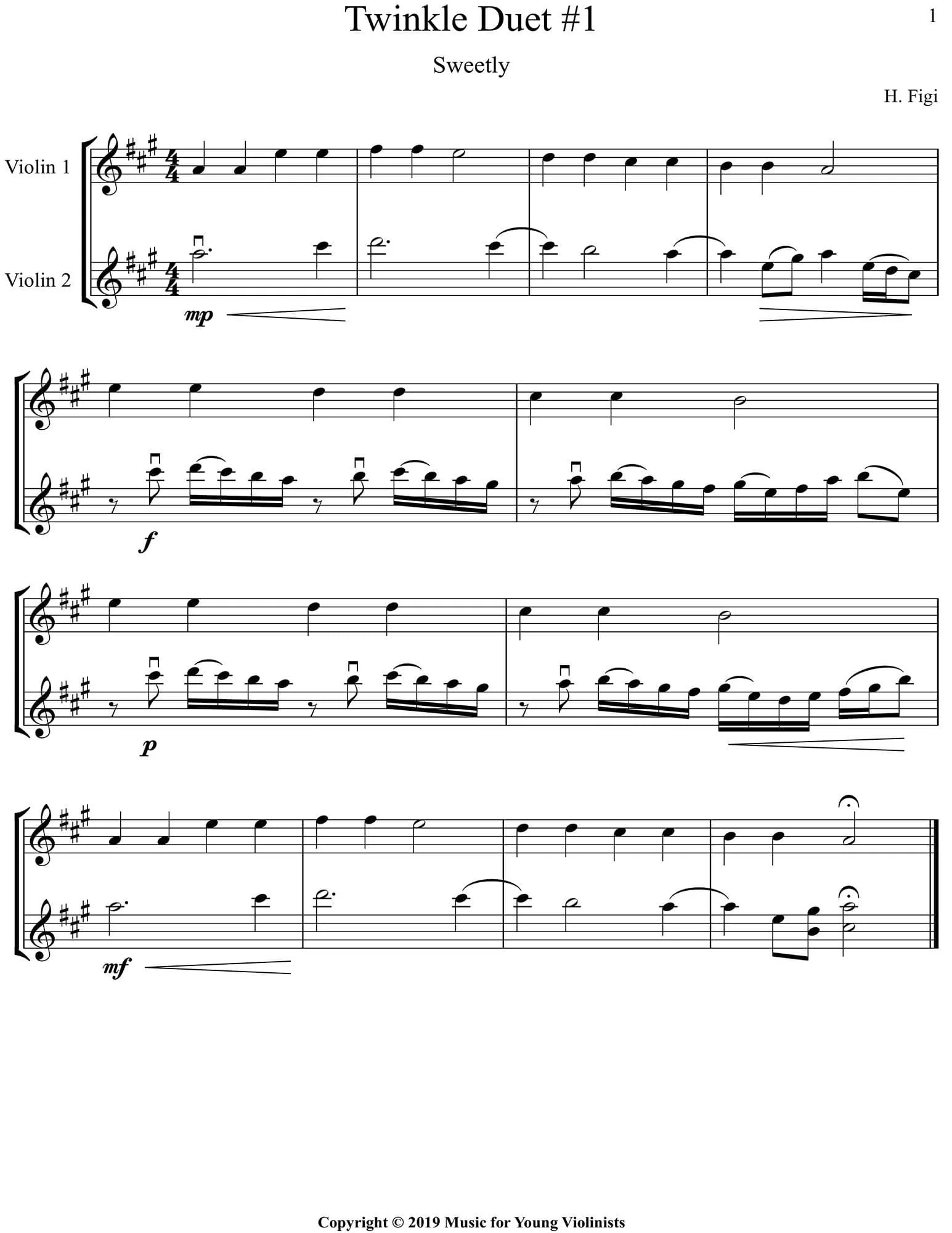 Figi, Heather - Twinkle: Duets, Trios & Quartets - for Violin Ensemble - Digital Download - Image 4