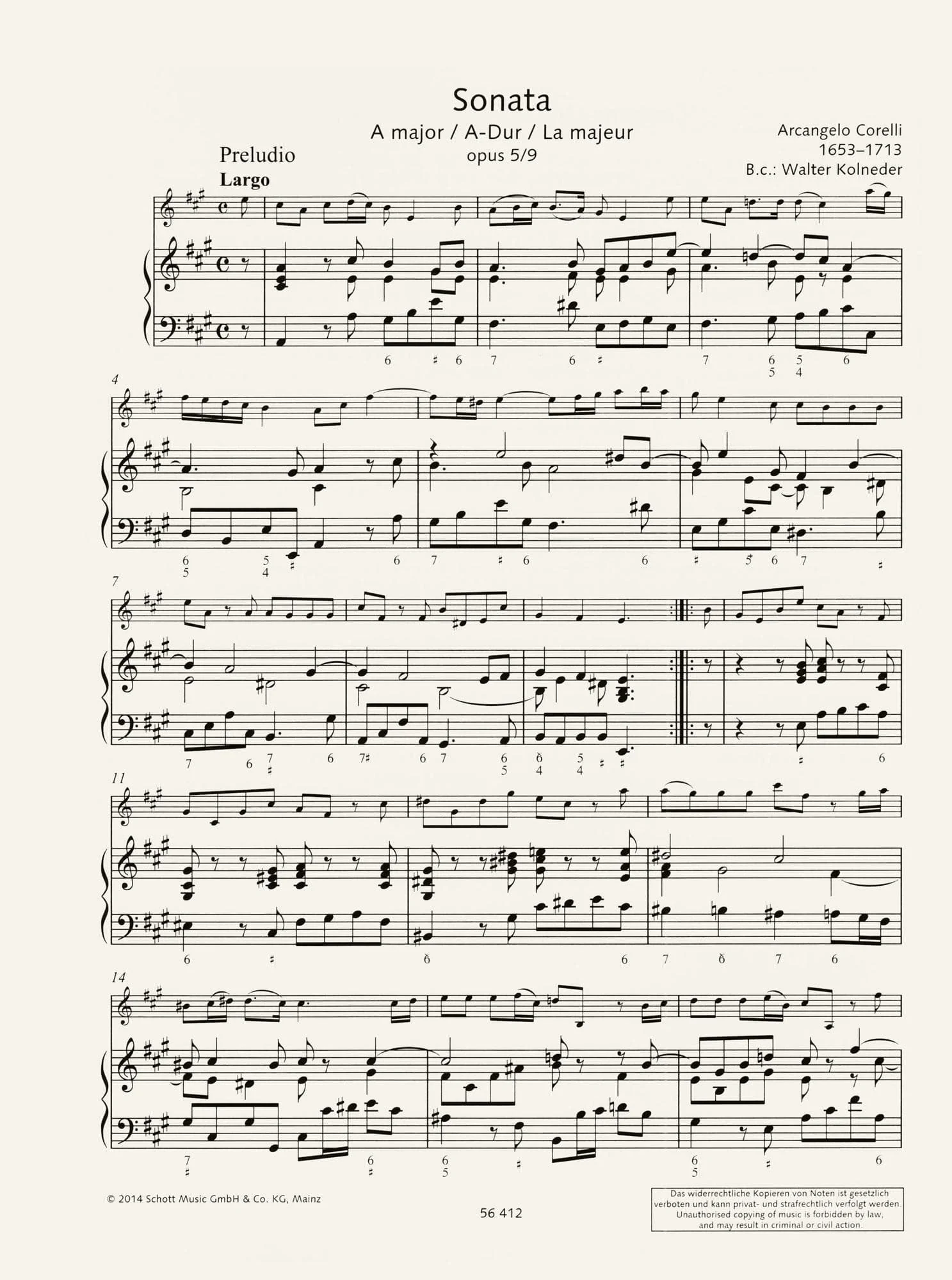 The Finest Baroque Sonatas - for Violin and Basso Continuo - edited by Peter Mohrs - Schott Violin Library - Image 5