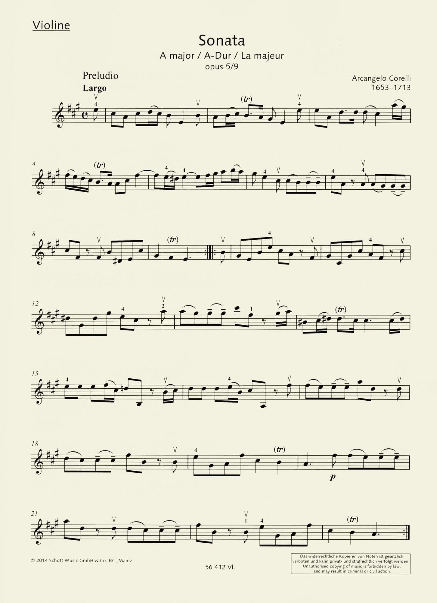 The Finest Baroque Sonatas - for Violin and Basso Continuo - edited by Peter Mohrs - Schott Violin Library - Image 7