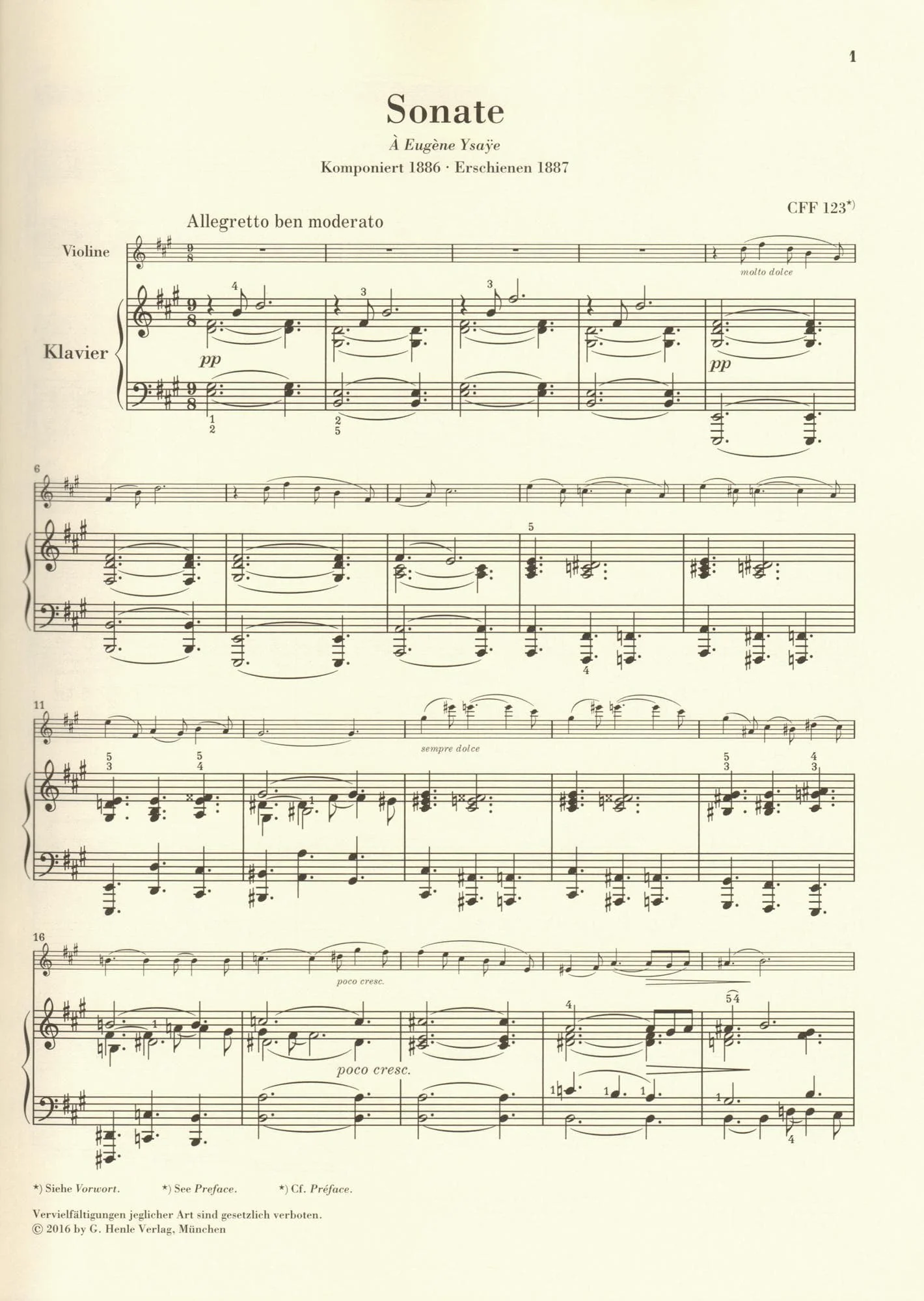 Franck, Cesar - Sonata in A Major - for Violin and Piano - markings by Yehudi Menuhin - G Henle URTEXT - Image 5