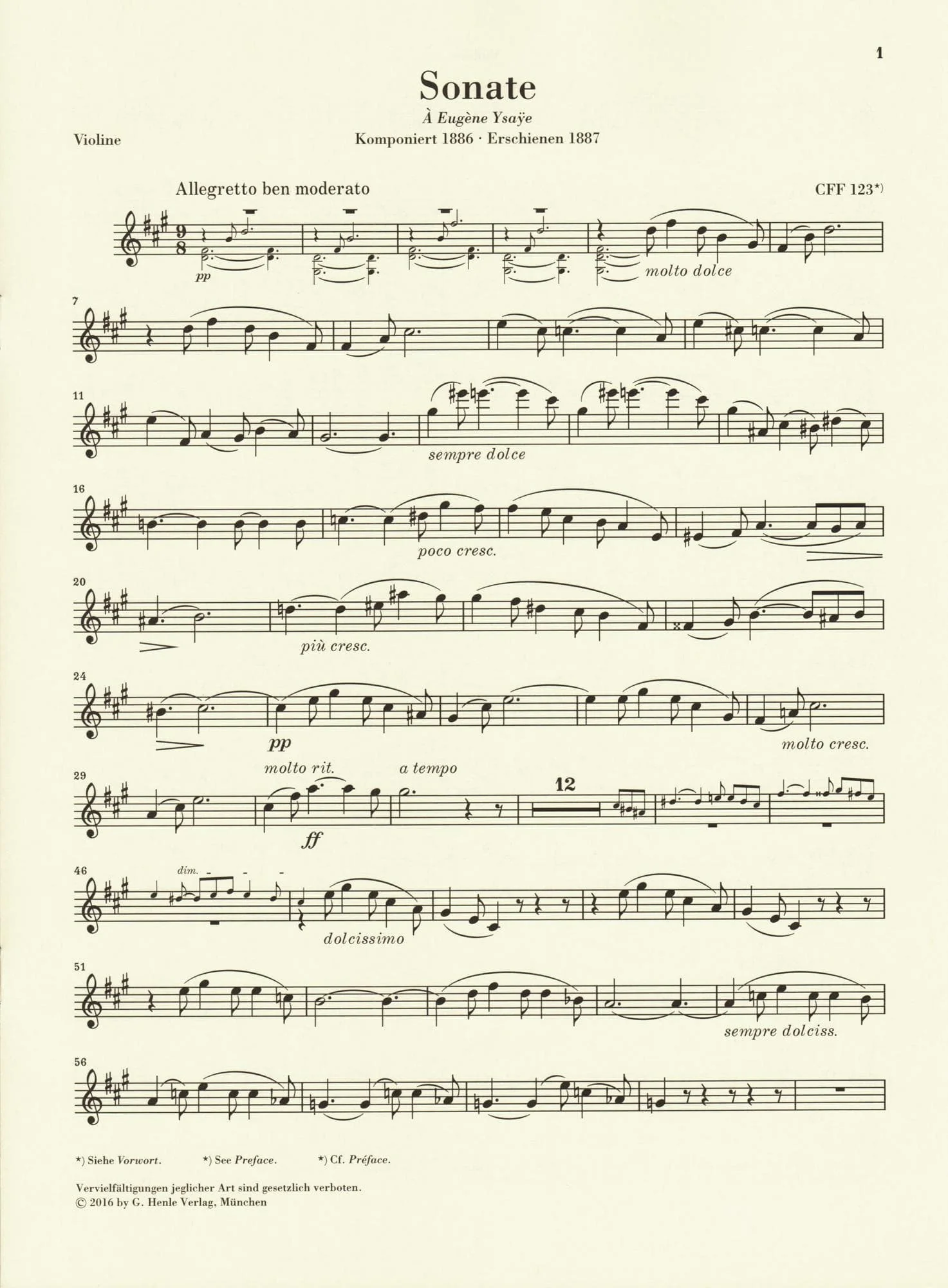 Franck, Cesar - Sonata in A Major - for Violin and Piano - markings by Yehudi Menuhin - G Henle URTEXT - Image 8