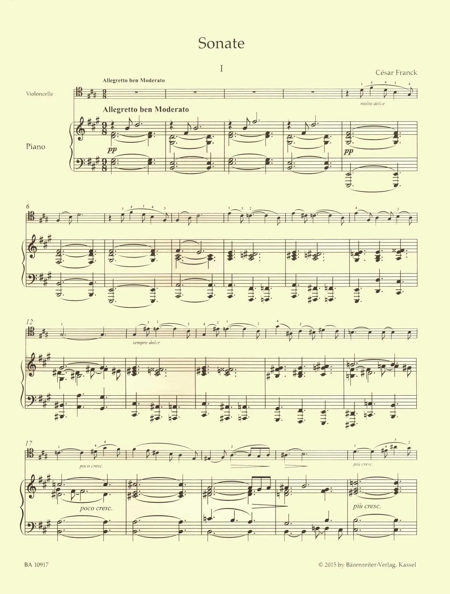 Franck, Cesar - Sonata and Melancolie - for Cello and Piano - edited by Woodfull-Harris - Barenreiter URTEXT - Image 6