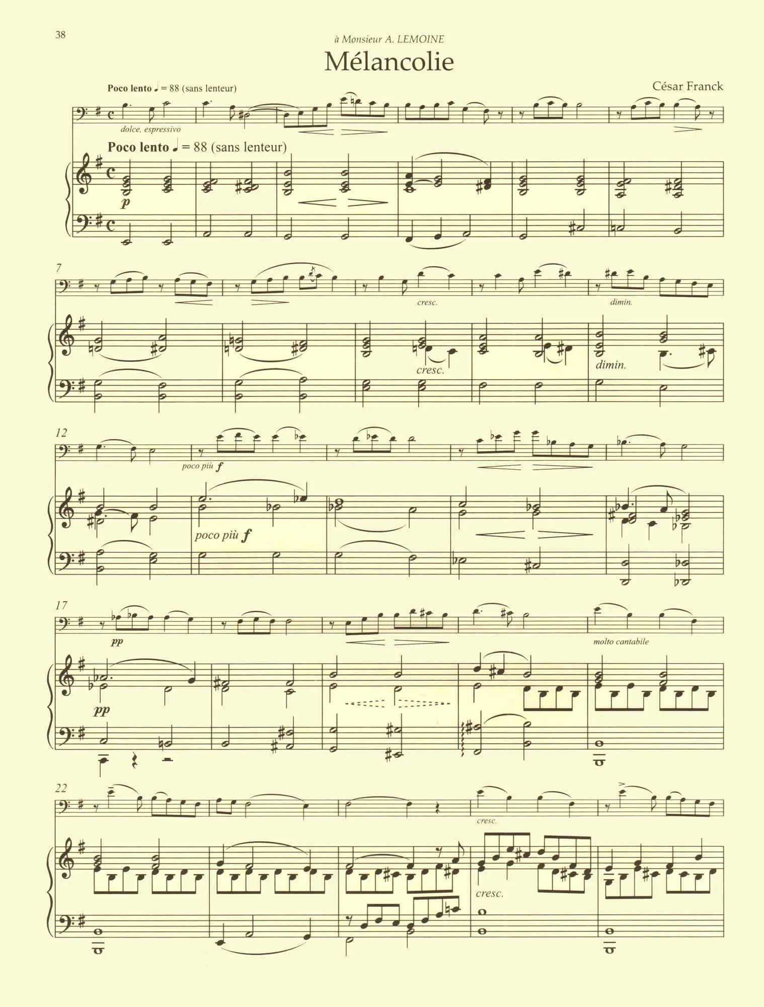 Franck, Cesar - Sonata and Melancolie - for Cello and Piano - edited by Woodfull-Harris - Barenreiter URTEXT - Image 7