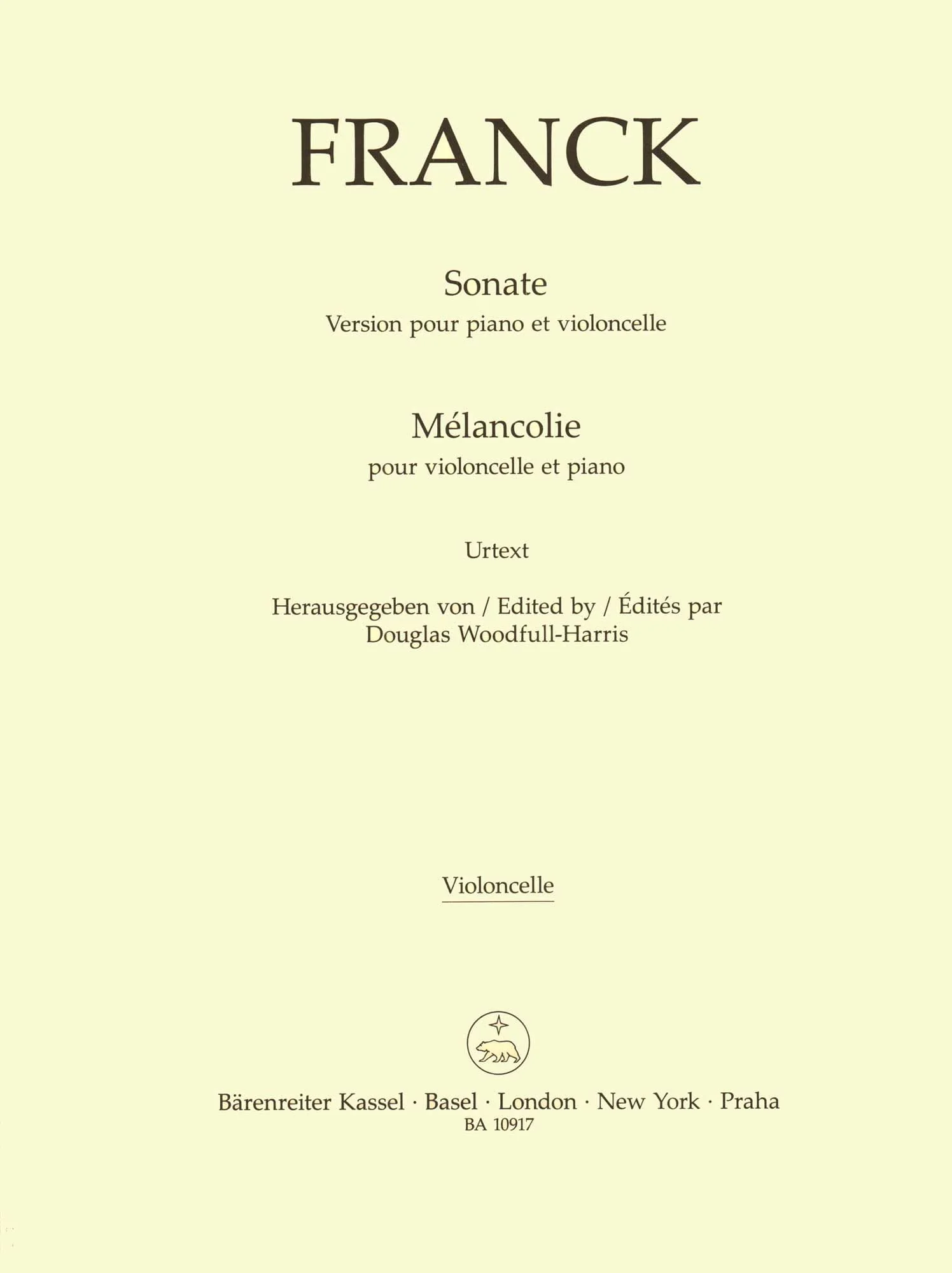 Franck, Cesar - Sonata and Melancolie - for Cello and Piano - edited by Woodfull-Harris - Barenreiter URTEXT - Image 9