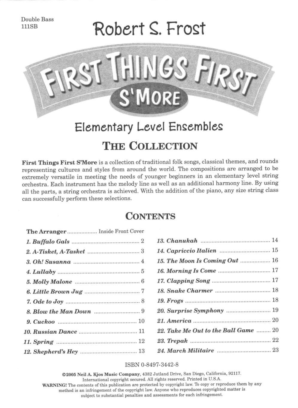 Frost, Robert S - First Things First: S'more (Book 2) - Bass - Neil A Kjos Music Co - Image 2