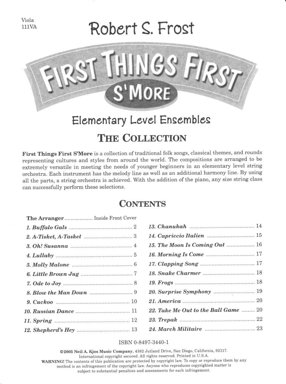 Frost, Robert S - First Things First: S'more (Book 2) - Viola - Neil A Kjos Music Co - Image 2