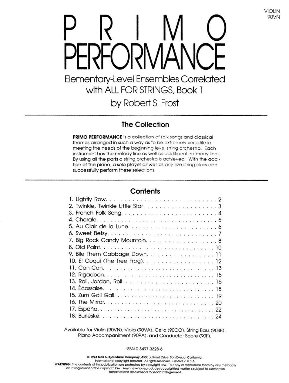 Frost, Robert S - Primo Performance - Violin - Kjos Music Co - Image 2