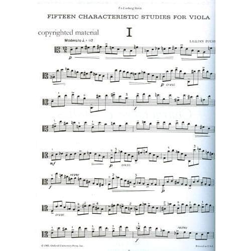 Fuchs, Lillian - 15 Characteristic Studies - Viola solo - Oxford University Press - Image 2