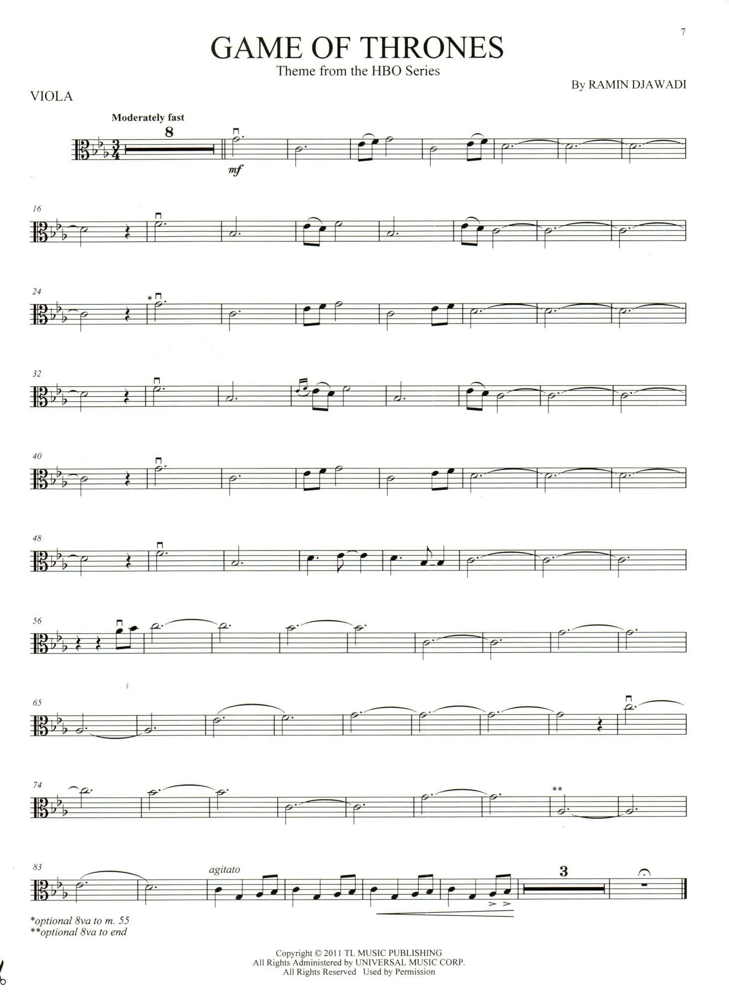 Game of Thrones Theme - for Viola and Piano - Hal Leonard - Image 3
