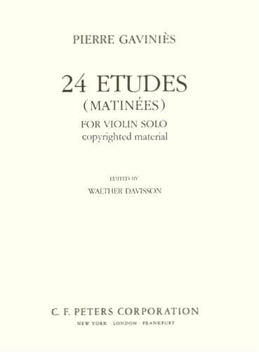 Gaviniès, Pierre - 24 Etudes (Matinées) - Violin solo - edited by Walther Davisson - Edition Peters - Image 2