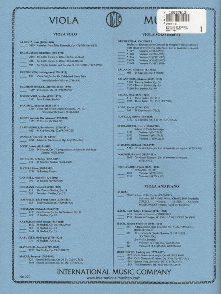 Gaviniès, Pierre - 24 Studies - Viola solo - edited by Spitzner - International Edition - Image 3