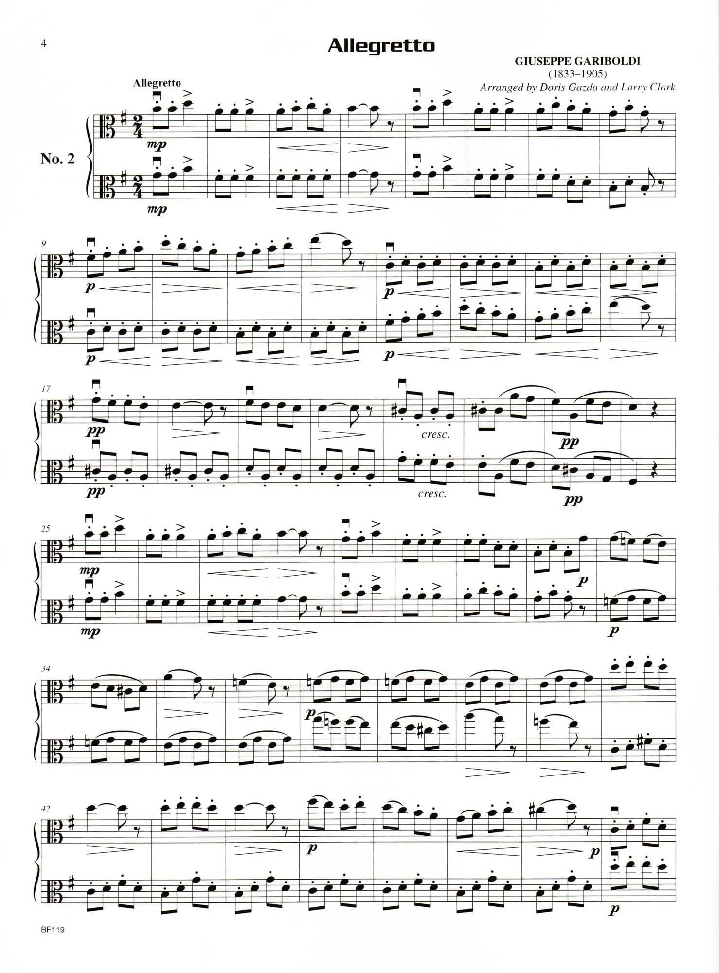 Gazda / Clark - Compatible Duets for Strings Volume II - Viola - Carl Fischer - Image 4