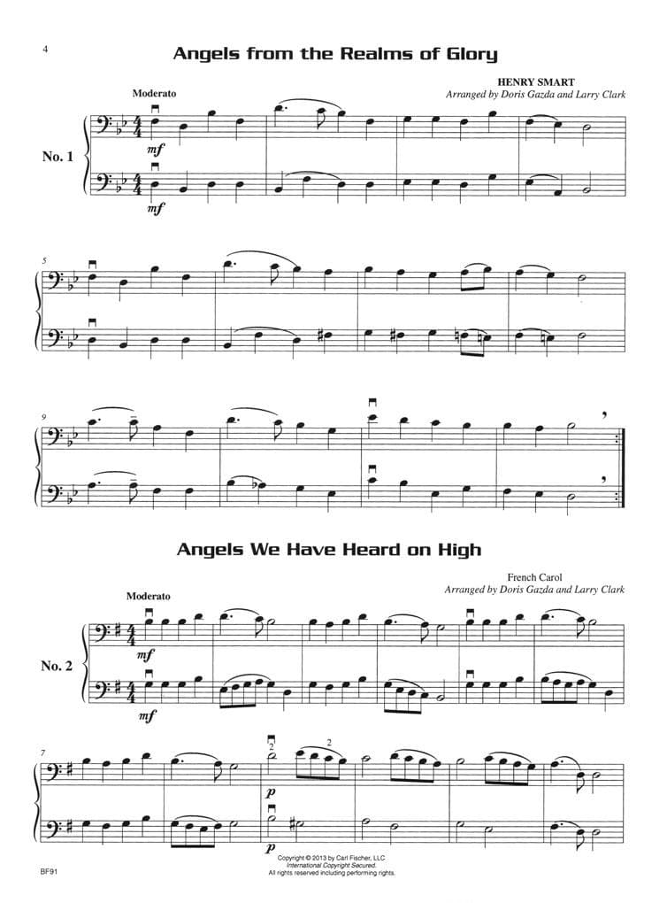 Gazda / Clark - Compatible Christmas Duets for Strings - Cello - Carl Fischer - Image 3