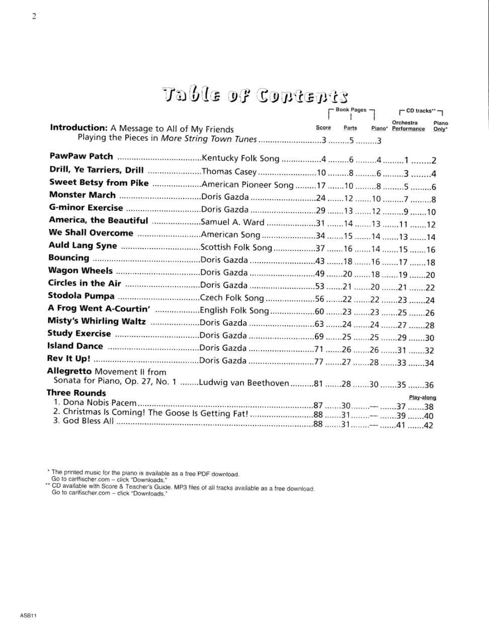 Gazda, Doris - More String Town Tunes - Teacher Guide/Score - Carl Fischer Edition - Image 2