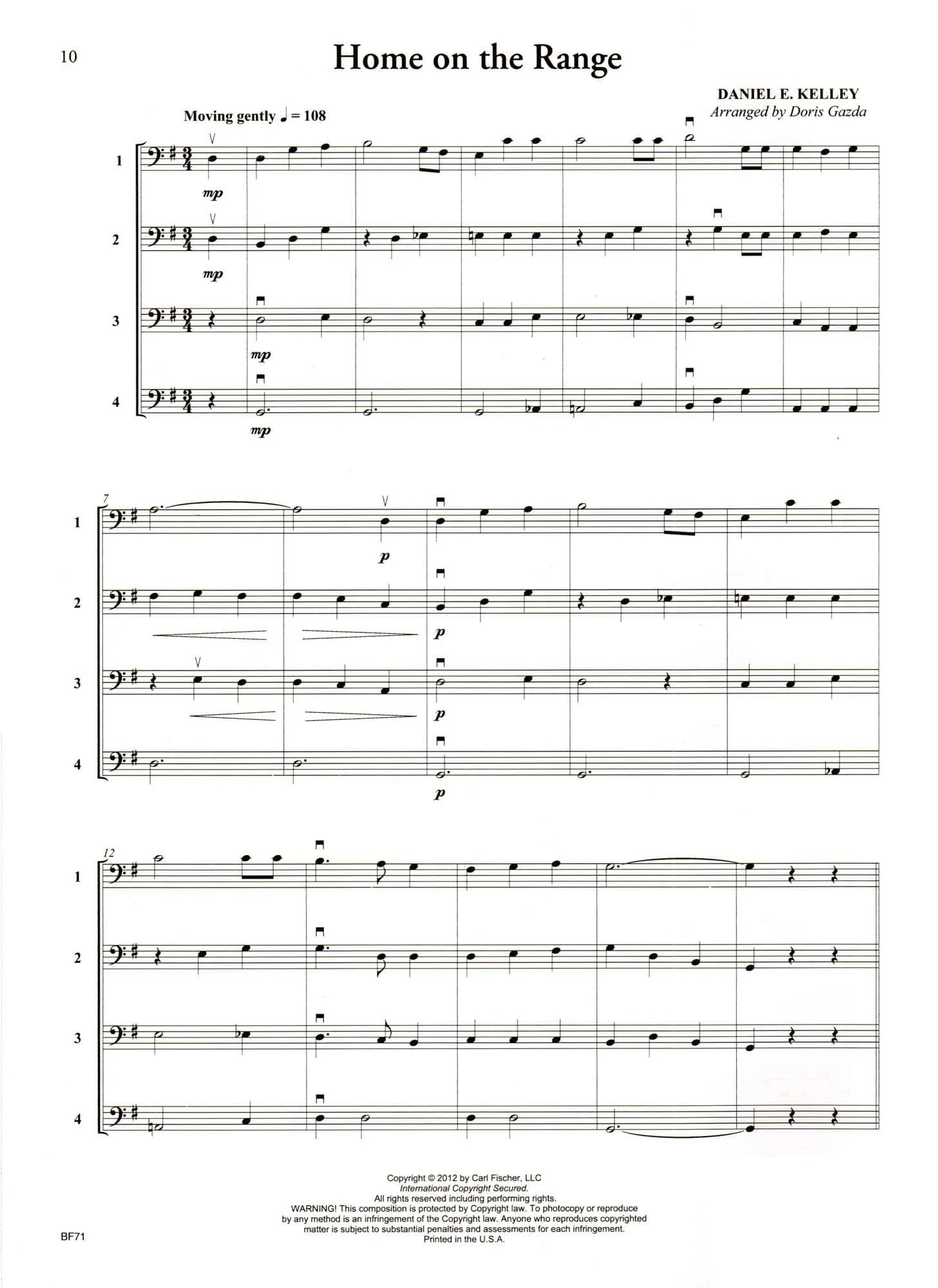 Progressive Quartets for Cello - 26 Quartets for Any Combination of Stringed Instruments - Arranged by Doris Gazda - Carl Fischer Publication - Image 3