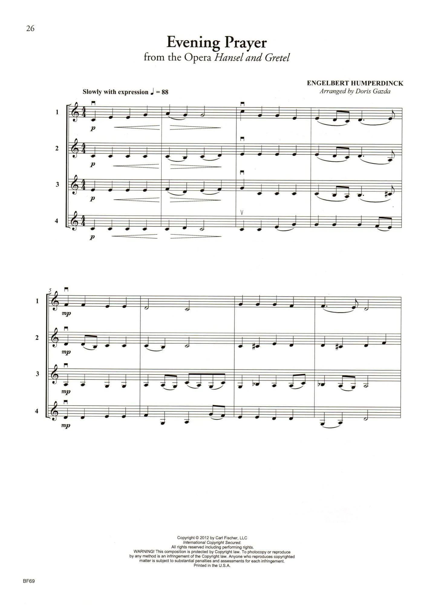 Progressive Quartets for Violin - 32 Quartets for Any Combination of Stringed Instruments - Arranged by Doris Gazda - Carl Fischer Publication - Image 3