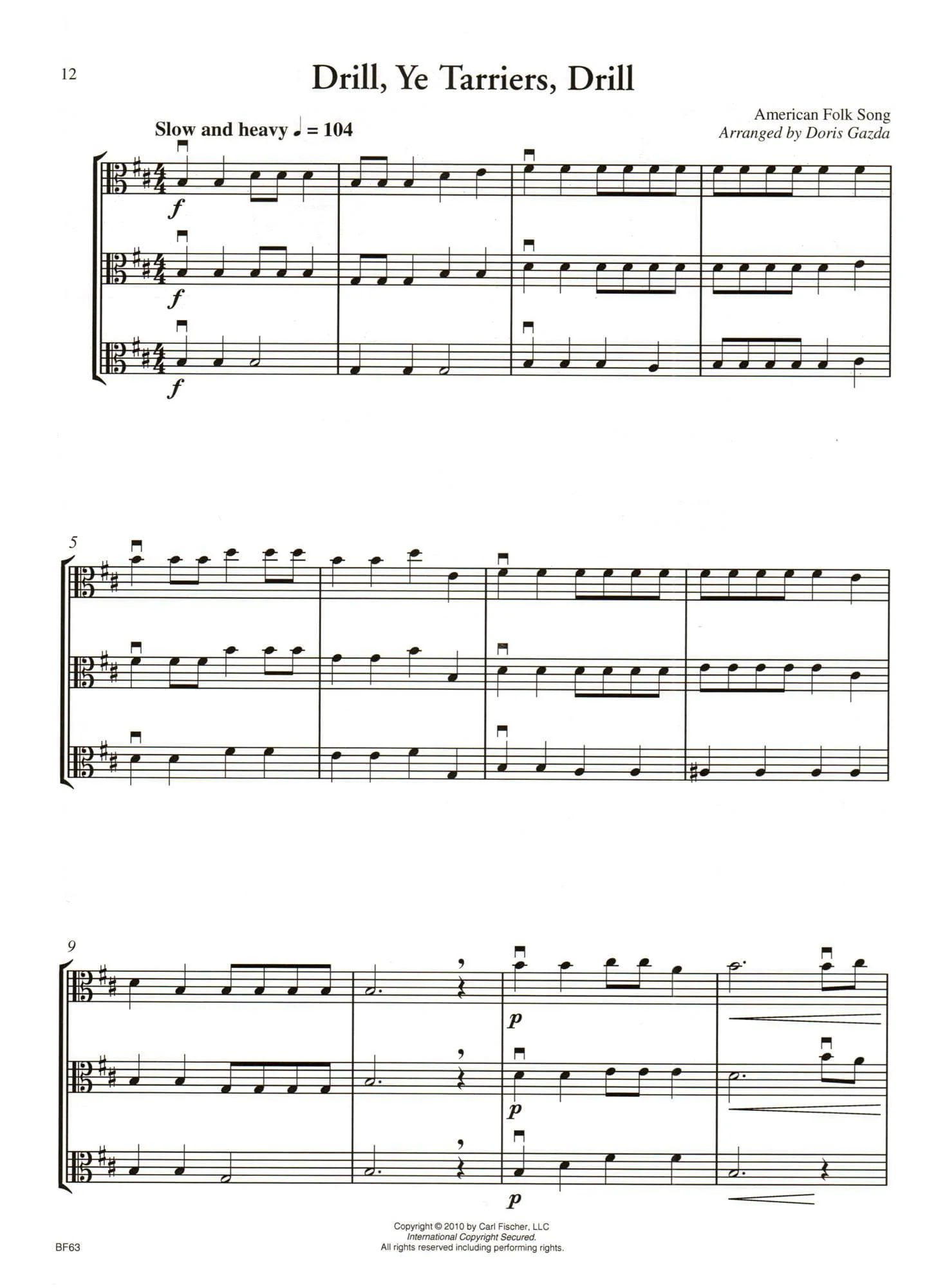 Progressive Trios for Viola - 26 Trios for Any Combination of Stringed Instruments - Arranged by Doris Gazda - Carl Fischer Publication - Image 3