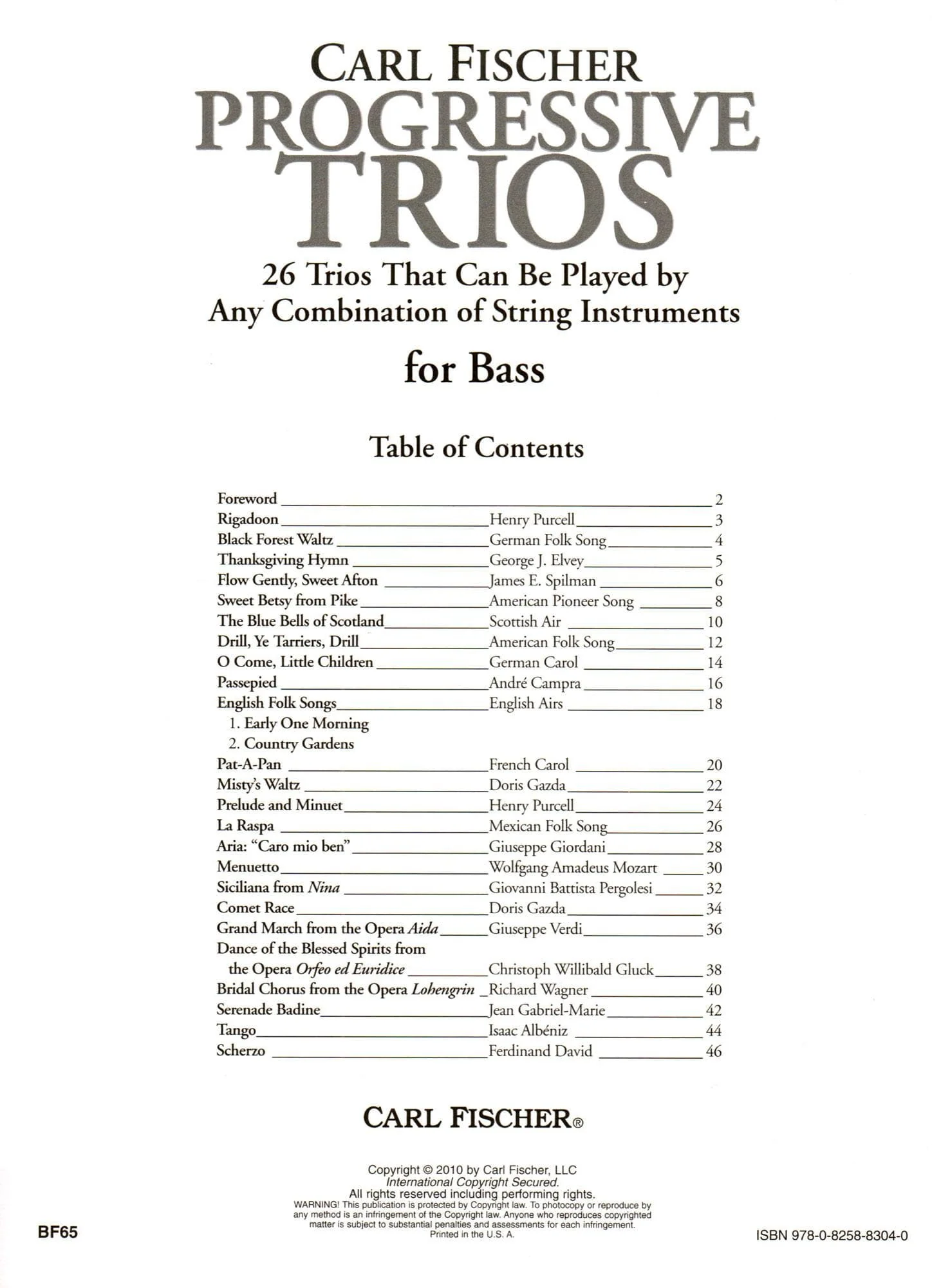 Progressive Trios for Bass - 26 Trios for Any Combination of Stringed Instruments - Arranged by Doris Gazda - Carl Fischer Publication - Image 2