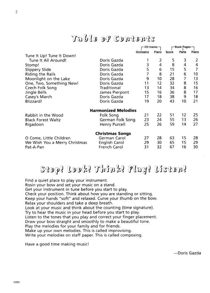 Gazda, Doris - String Town Tunes - Bass - Book/CD set - Carl Fischer Edition - Image 2