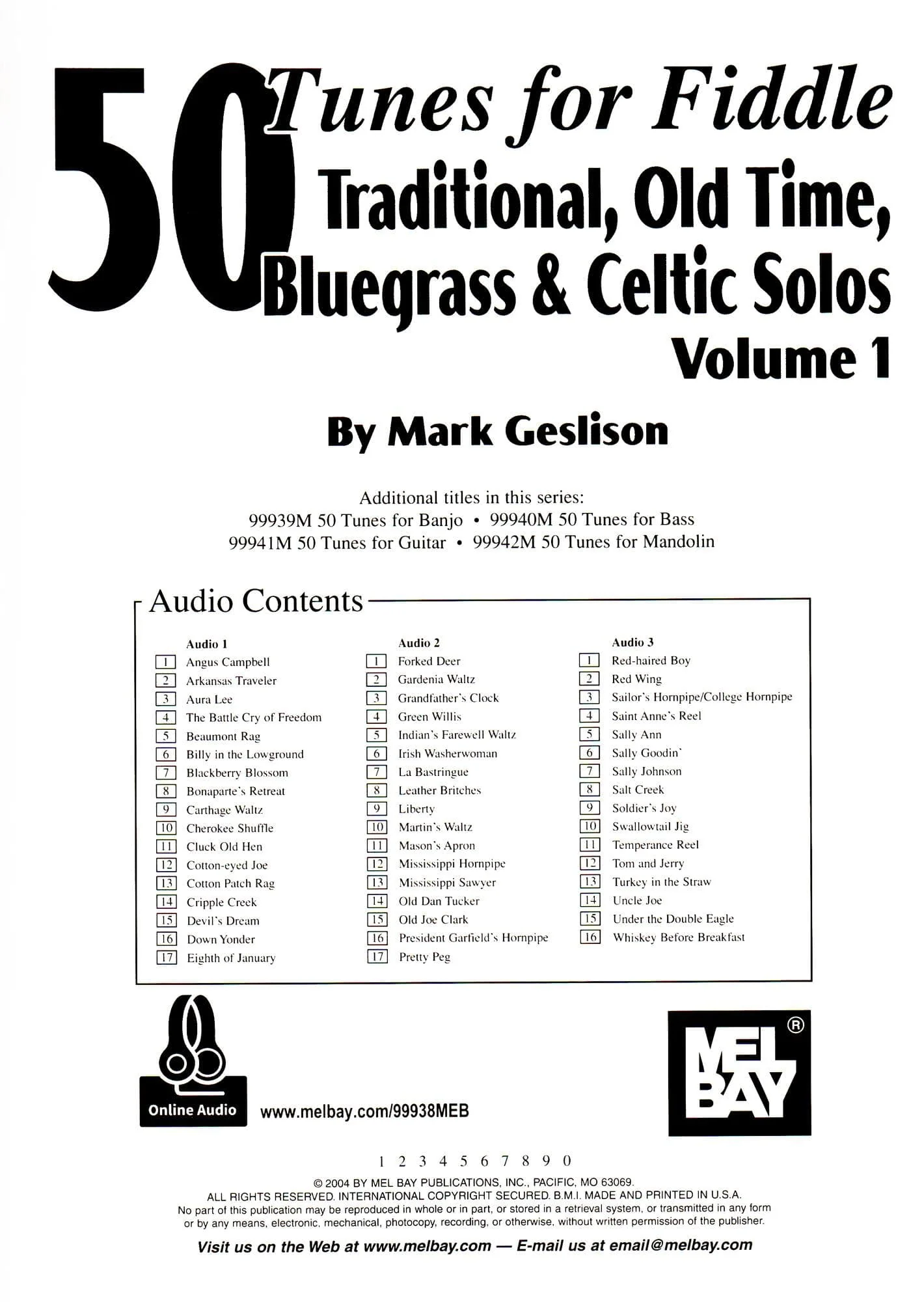 50 Tunes for Fiddle, Volume 1: Traditional, Old Time, Bluegrass and Celtic Solos - Violin solo with Online Audio - by Mark Geslison - Mel Bay Publications - Image 2