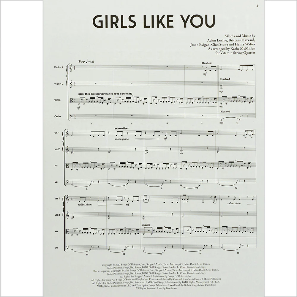 Girls Like You - featured in the Netflix series Bridgerton - for String Quartet - Softcover - Image 2