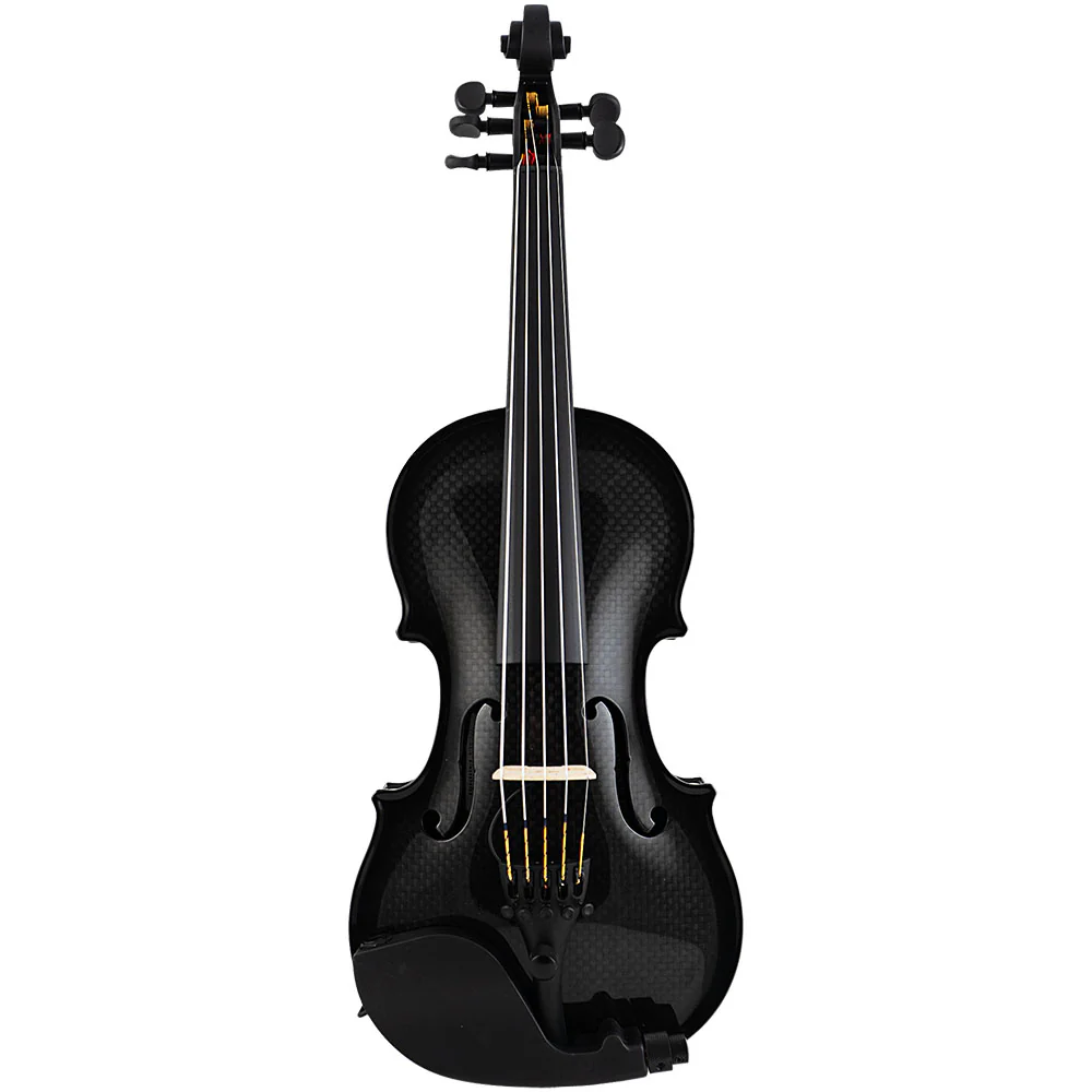Glasser Carbon Composite 5-String Acoustic-Electric Violin Outfit - 4/4 Size - Black - Image 2
