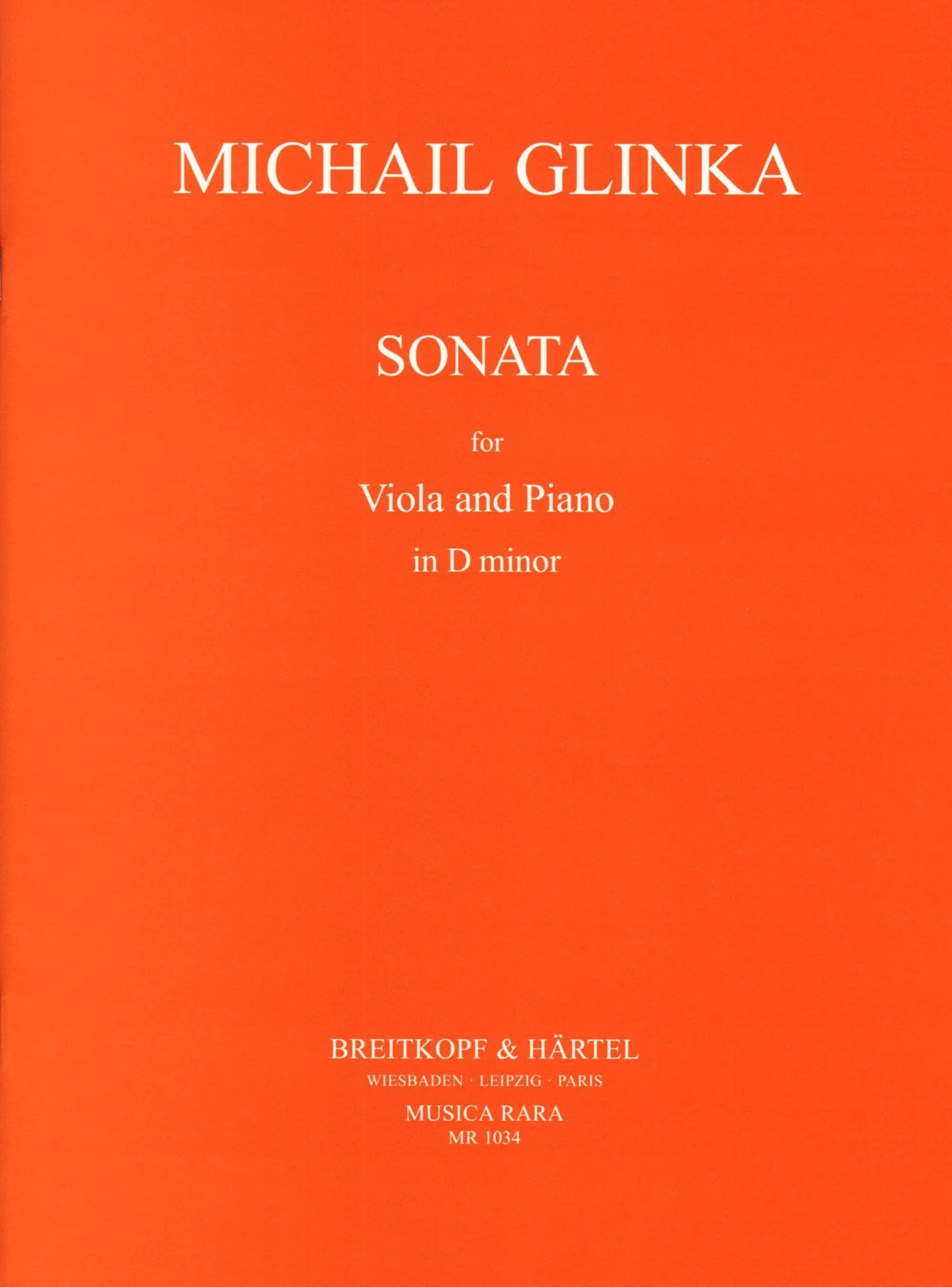 Glinka, Mikhail - Sonata in D minor - for Viola and Piano - Breitkopf & Haertel Edition