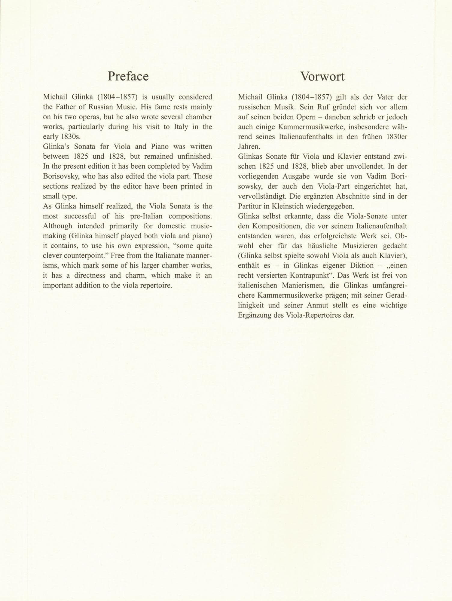 Glinka, Mikhail - Sonata in D minor - for Viola and Piano - Breitkopf & Haertel Edition - Image 3