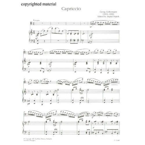 Goltermann, Georg - Capriccio - Cello and Piano - edited by ĂrpĂĄd Pejtsik - Editio Musica Budapest - Image 2