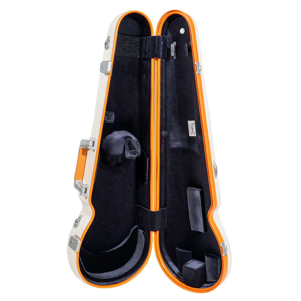 BAM Graffiti Hightech Contour Violin Case - 4/4 Size - White and Orange - Image 4