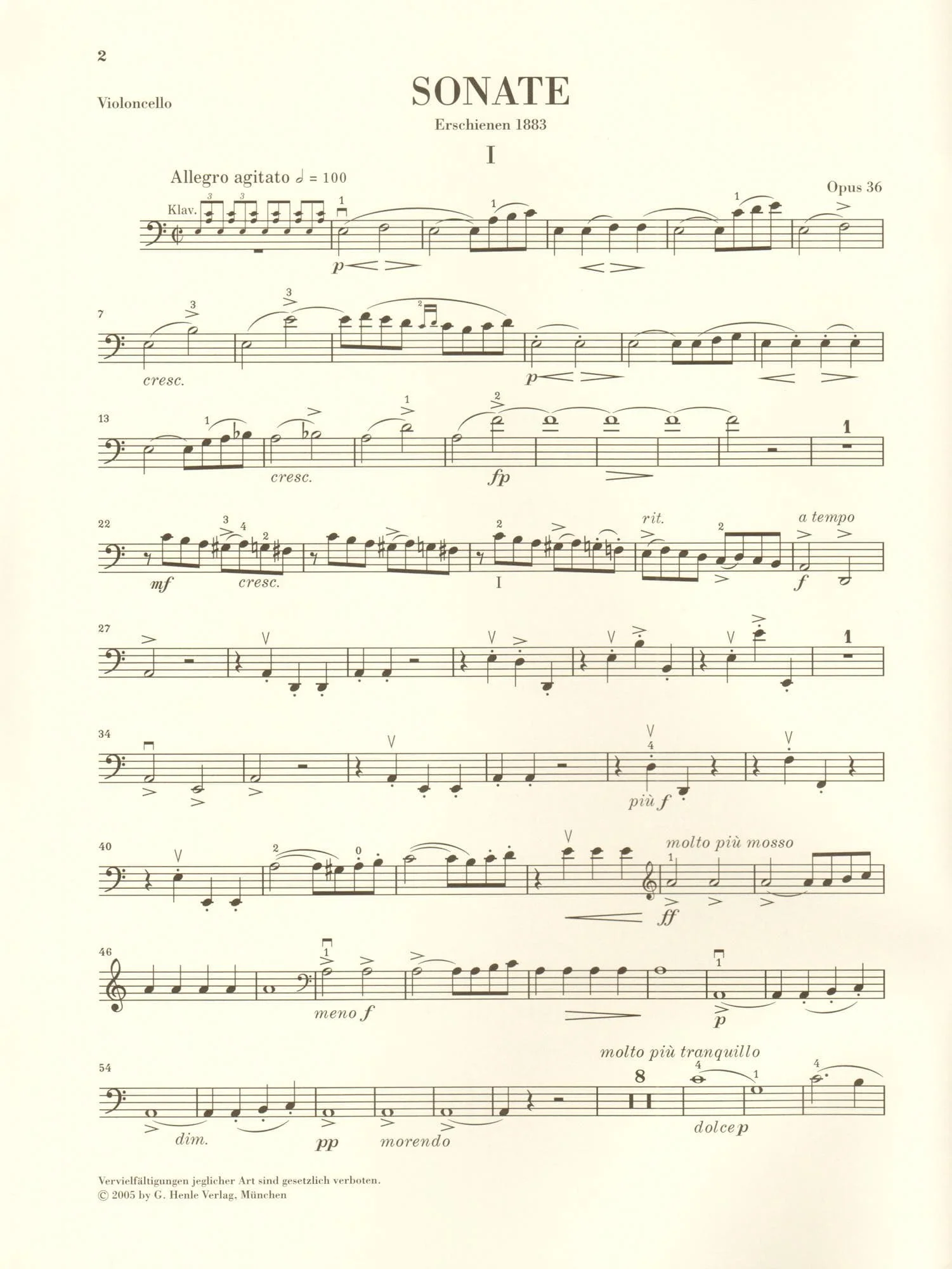 Grieg, Edvard - Sonata a minor, Op 36, and other works - Cello and Piano - G Henle Verlag URTEXT - Image 3