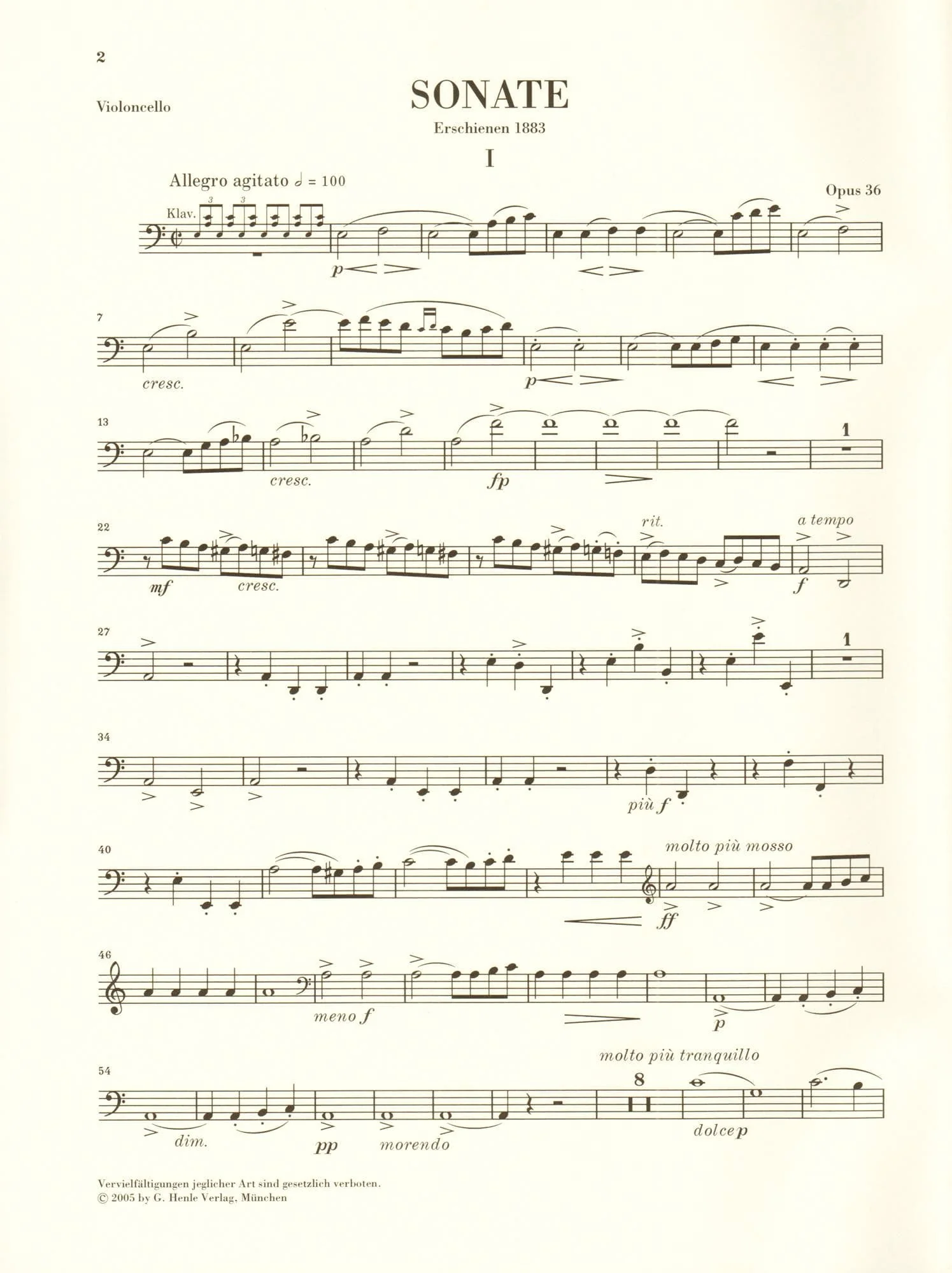 Grieg, Edvard - Sonata a minor, Op 36, and other works - Cello and Piano - G Henle Verlag URTEXT - Image 4