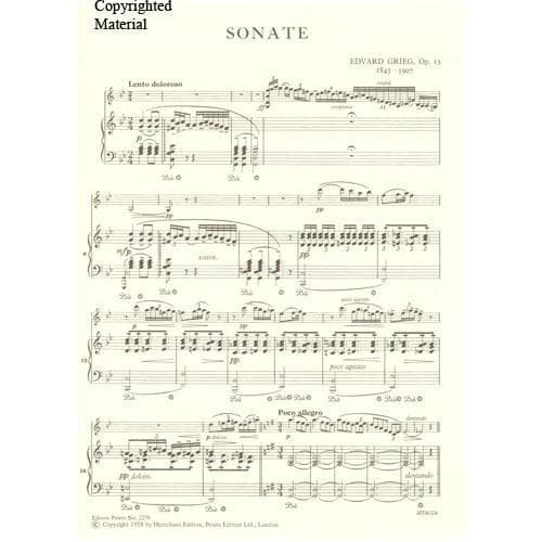 Grieg, Edvard - Sonata No 2 In G Major, Op 13 - Violin and Piano - edited by Maxim Jacobsen - Edition Peters - Image 2