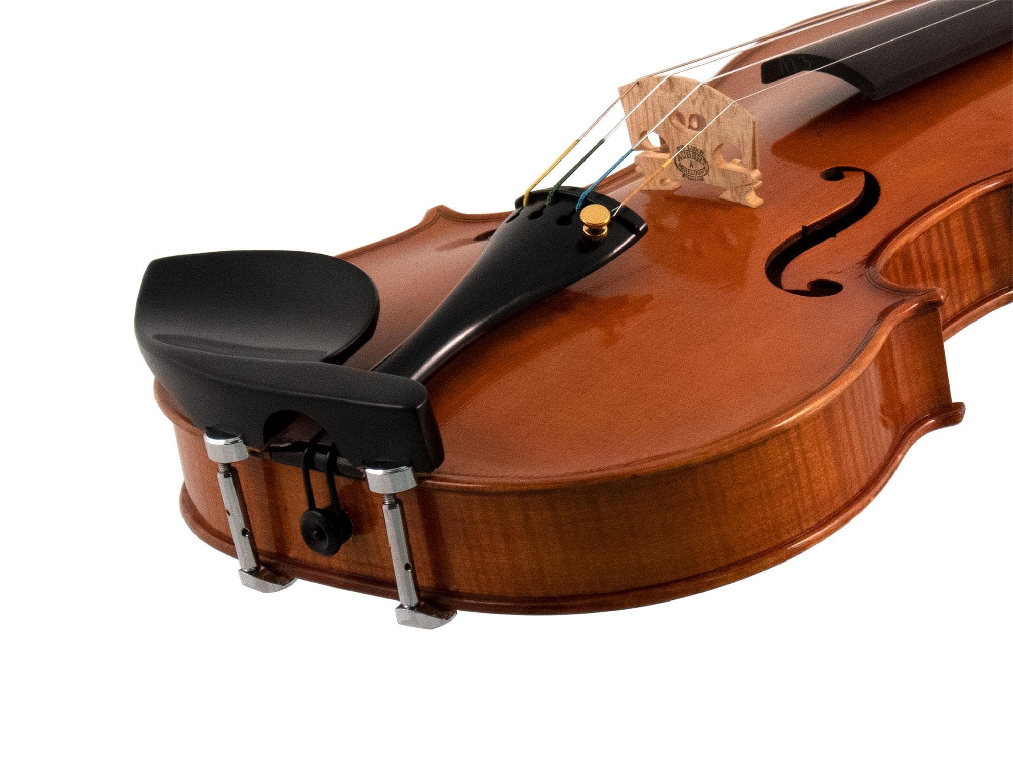 Guarneri Violin Chinrest with Old Hill Plate and Hill Clamps - Ebony - Image 3