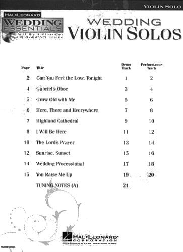 Hal Leonard Wedding Essentials: Wedding Violin Solos - Violin and Piano - Book/Online Audio - Hal Leonard Edition - Image 2