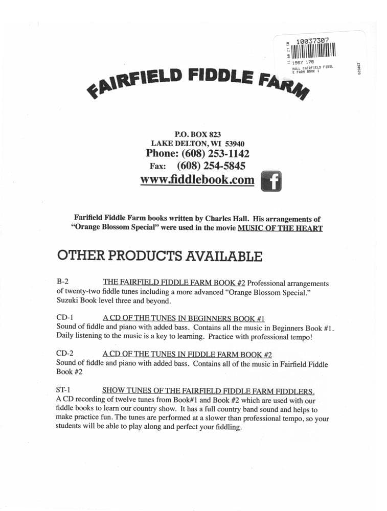 Hall, Charles A - The Fairfield Fiddle Farm: Fiddle Book 1 - Violin and Piano - Fairfield Fiddle Farm Publishing - Image 4